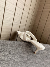 Load image into Gallery viewer, White/Brown/Grey Cut Out Mules