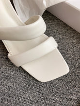 Load image into Gallery viewer, White/Brown/Grey Cut Out Mules