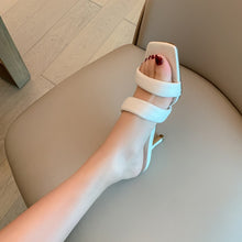 Load image into Gallery viewer, White/Brown/Grey Cut Out Mules