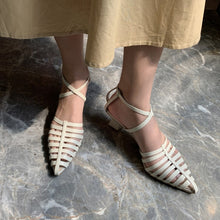 Load image into Gallery viewer, White/Brown Retro Hollow Out Sandals