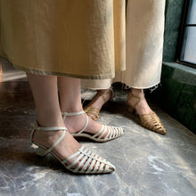 Load image into Gallery viewer, White/Brown Retro Hollow Out Sandals