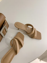 Load image into Gallery viewer, White/Brown/Grey Cut Out Mules
