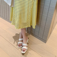 Load image into Gallery viewer, White/Brown/Grey Cut Out Mules
