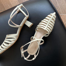 Load image into Gallery viewer, White/Brown Retro Hollow Out Sandals
